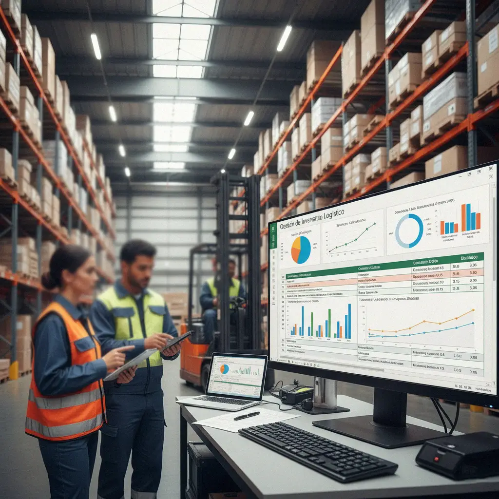 Colaboradores gestionando inventarios y costos logísticos en tablas dinámicas de Excel dentro de los Cursos de Excel para Manufactura y Producción.