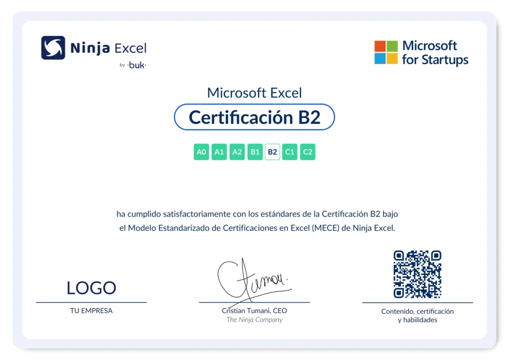 Certificaciones de Excel para empresas
