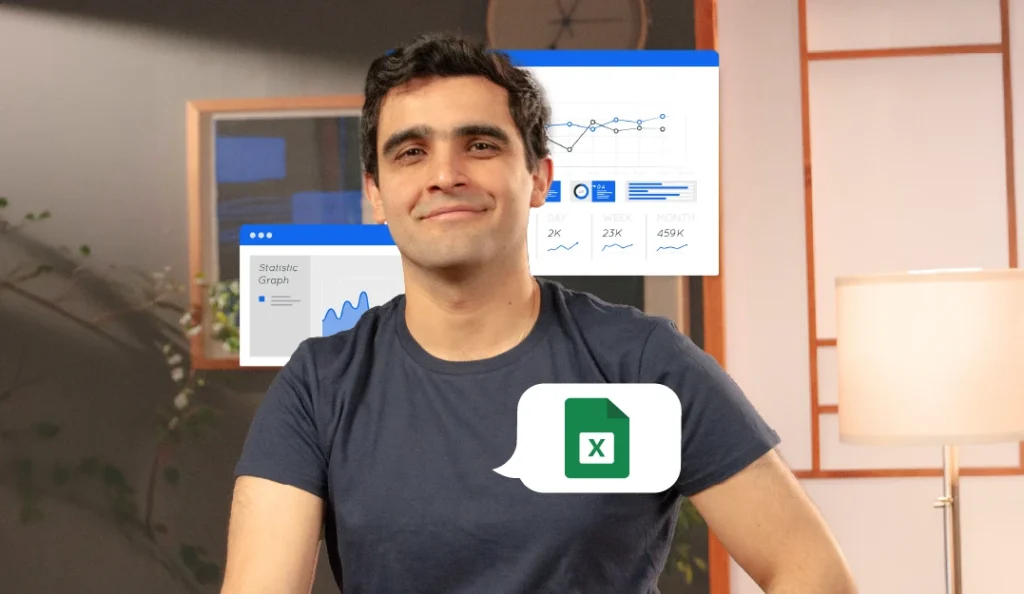 Profesional utilizando Excel para analizar datos y proyectar tendencias