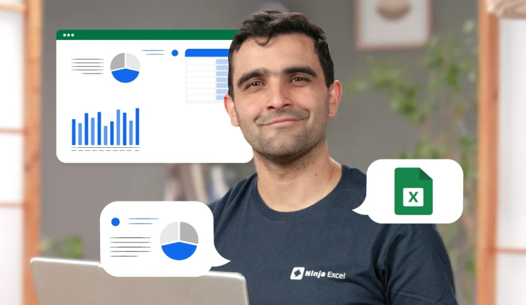 Profesional analizando y visualizando datos en Excel